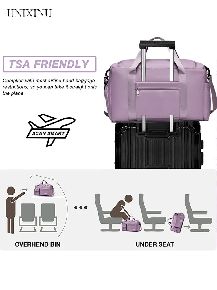UNIXINU Carry On Travel Bag Large Capacity Weekender Overnight Duffle Bags